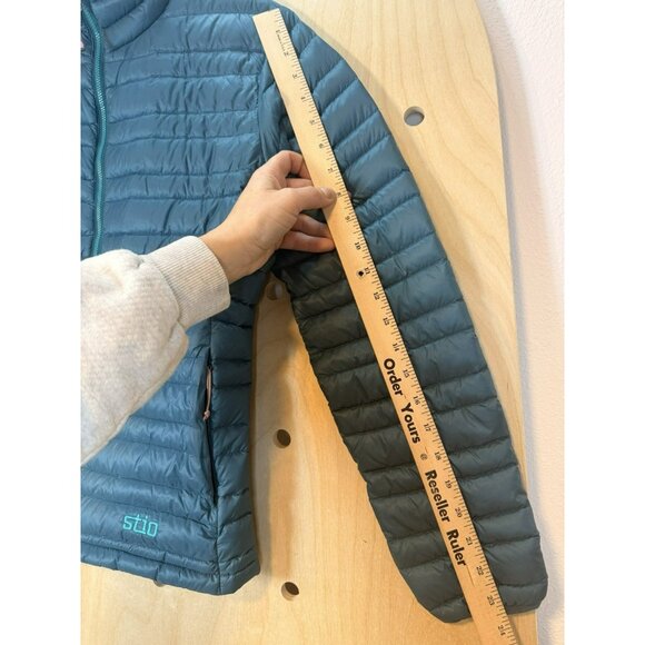 $249 Stio PINION 800 Down Sweater Fullzip Women's Med Hillside Spruce Green - Picture 8 of 16